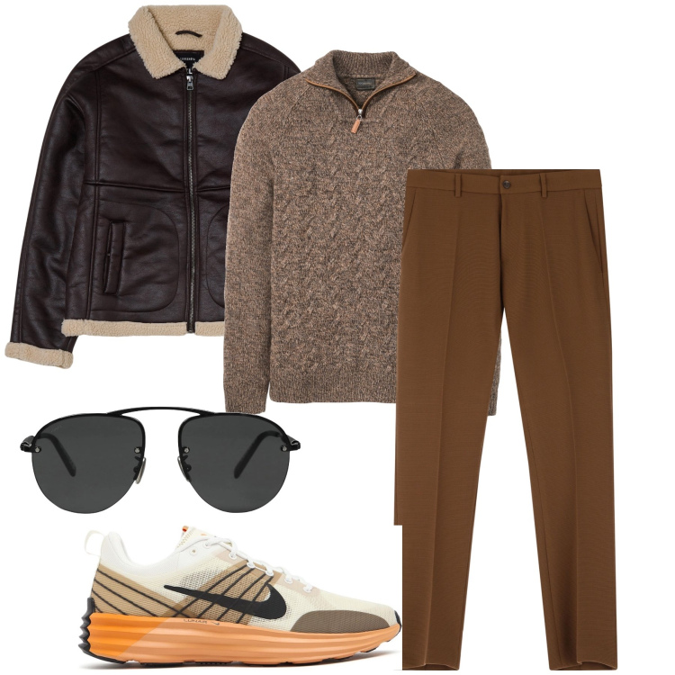 Outfit uomo - Gli occhiali da aviatore. Stile Urban per Tutti i giorni. Abbinamento con maglieria, occhiali da sole, giacche, pantaloni, sneakers.