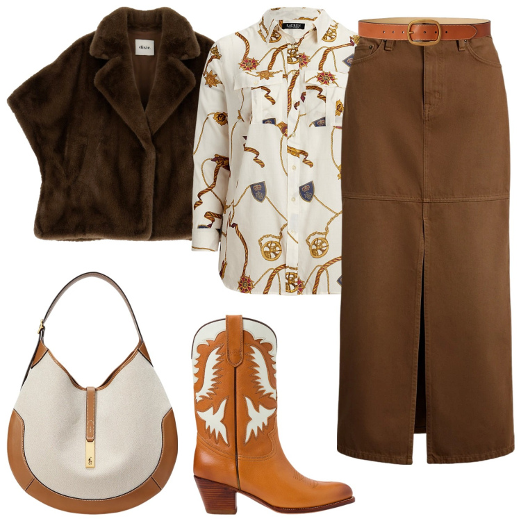 Outfit donna - Non aver paura di osare!. Stile Glamour per Tutti i giorni. Abbinamento con blazer, stivali, gonne, camicie, borse a spalla, cinture.