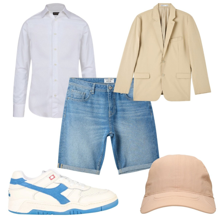 Outfit uomo - Total look #2048868. Stile Trendy per Tutti i giorni. Abbinamento con sneakers, giacche, bermuda, cappelli, camicie.