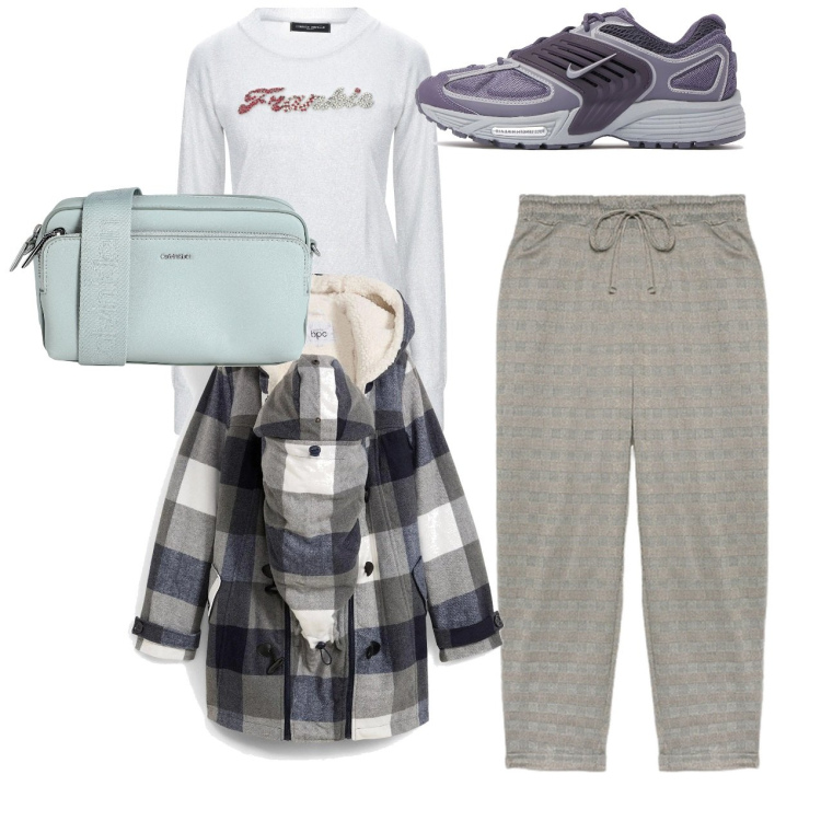 Outfit donna - Sneakers. Stile Casual per Tutti i giorni. Abbinamento con pullovers, borse a tracolla, blazer, pantaloni, sneakers.