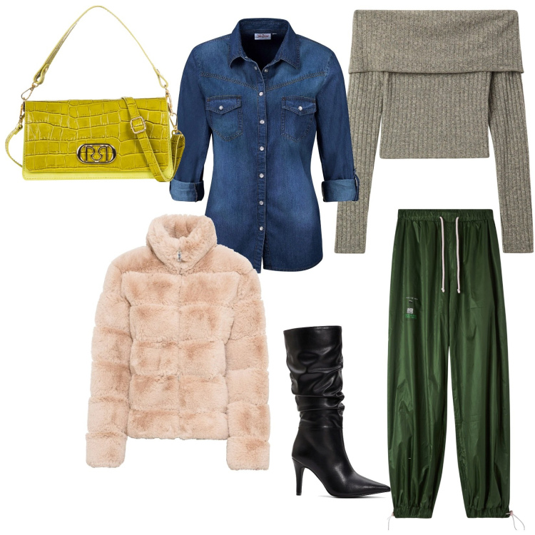Outfit donna - Jeans Bonprix. per Tutti i giorni. Abbinamento con camicie, ecopellicce, stivali, maglieria, pantaloni, borse a tracolla.