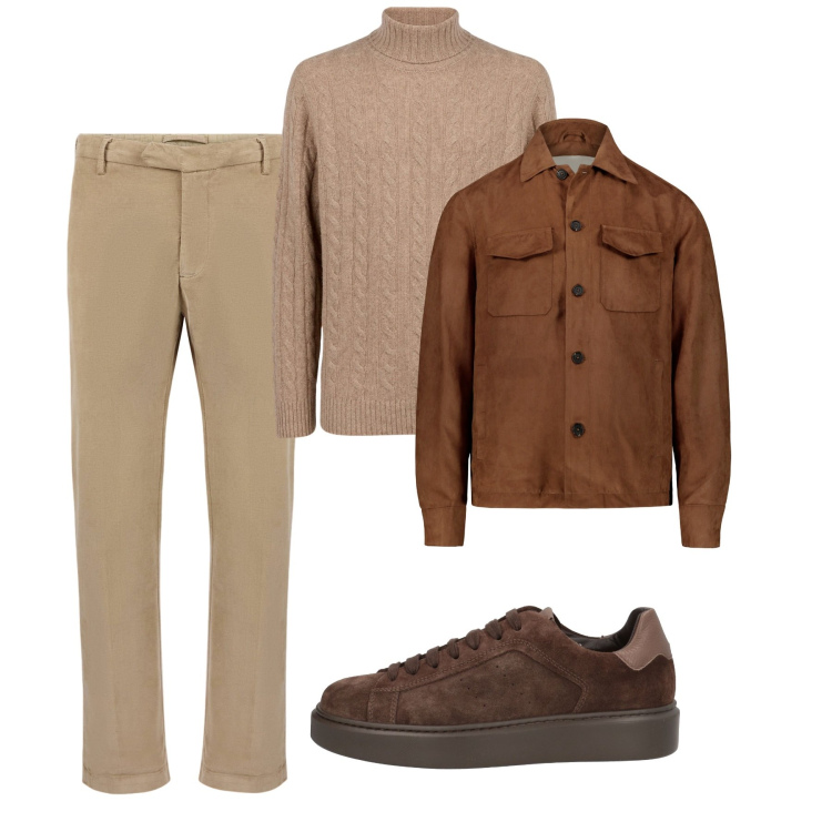 Outfit uomo - Total look. Stile Casual per Tutti i giorni. Abbinamento con sneakers, giacche, maglieria, pantaloni.
