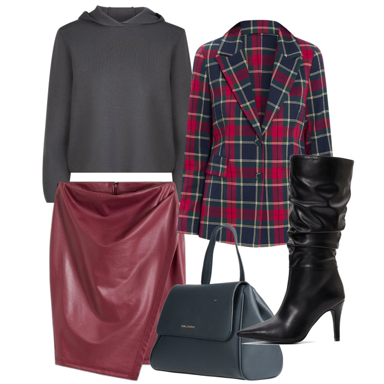 Outfit donna - Urban mix. Stile Urban per Tutti i giorni. Abbinamento con zaini, stivali, gonne, blazer, maglieria.