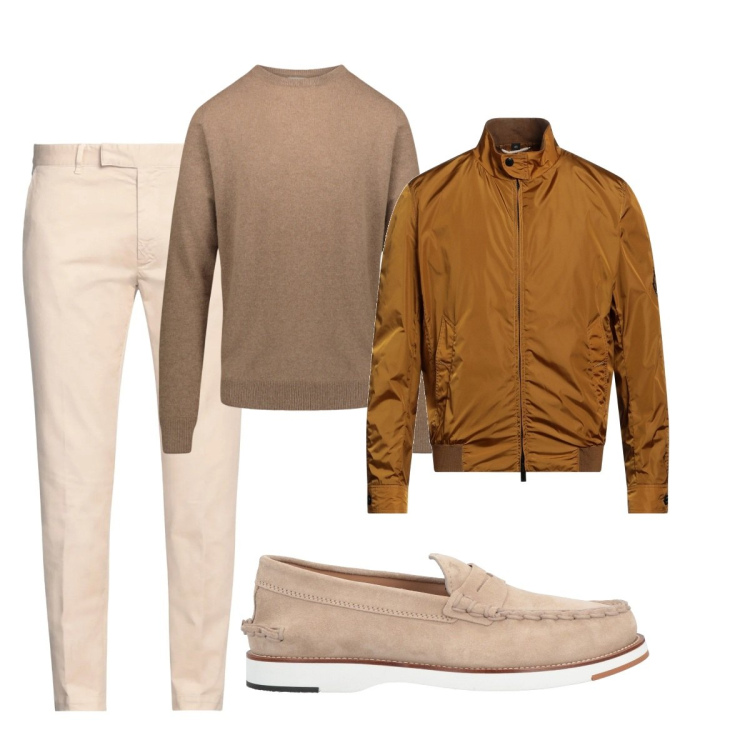 Outfit uomo - Total look #2049545. Stile Trendy per Tutti i giorni. Abbinamento con scarpe stringate, pantaloni chino, giacche, maglieria.