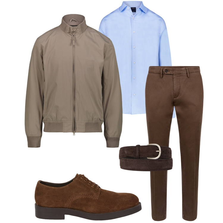 Outfit uomo - Doppelganger. Stile Business/Elegante per Ufficio. Abbinamento con camicie, pantaloni chino, scarpe stringate, cinture, giacche.