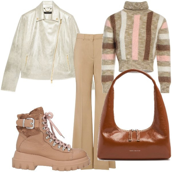 Outfit donna - Total look #2049693. per Tutti i giorni. Abbinamento con stivaletti, maglieria, blazer, pantaloni, borse a spalla.