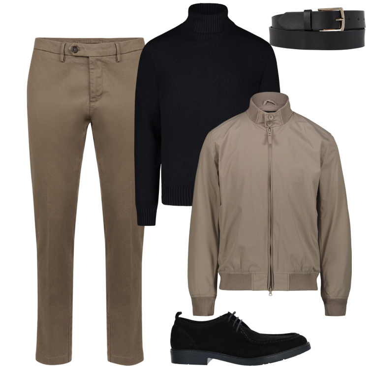 Outfit uomo - City. Stile Urban per Tutti i giorni. Abbinamento con scarpe stringate, pantaloni chino, cinture, maglieria, giacche.