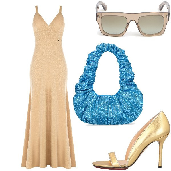 Outfit donna - Total look #2049718. per Cerimonia. Abbinamento con décolleté, vestiti lunghi, borse a spalla, occhiali da sole.