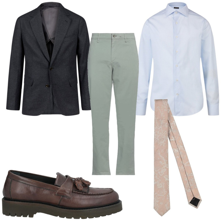 Outfit uomo - Total look #2049753. Stile Business/Elegante per Ufficio. Abbinamento con pantaloni, cravatte, scarpe stringate, camicie, giacche.