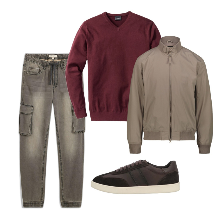 Outfit uomo - Total look. Stile Casual per Tutti i giorni. Abbinamento con maglieria, jeans slim fit, sneakers, giacche.