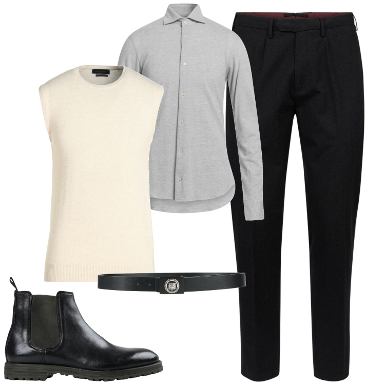 Outfit uomo - City. Stile Trendy per Tutti i giorni. Abbinamento con camicie, cinture, stivali e stivaletti, pullovers, pantaloni.
