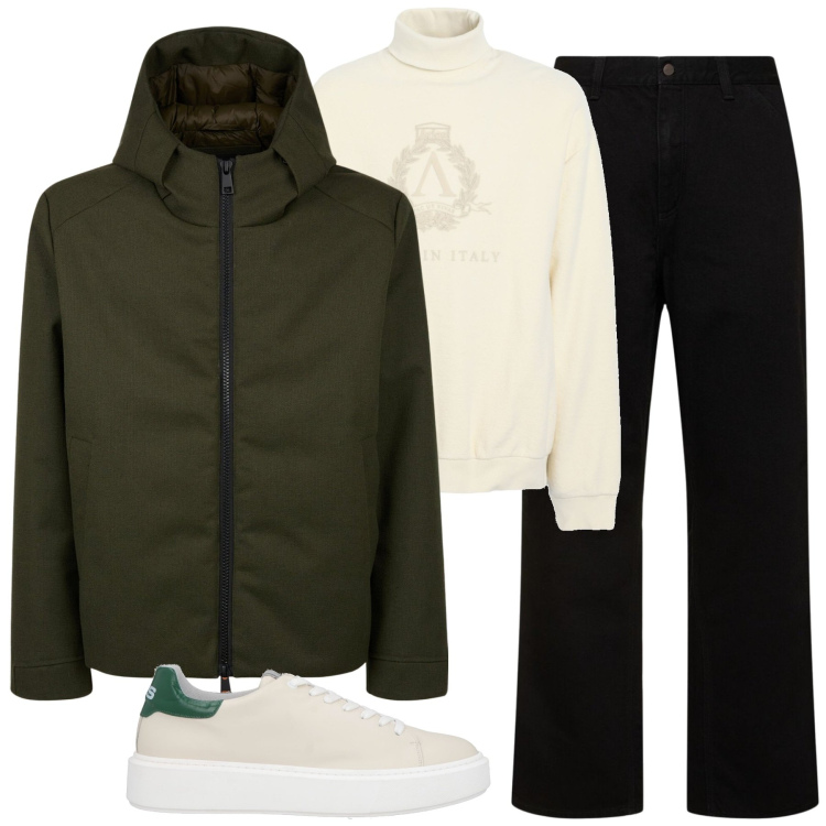 Outfit uomo - City. Stile Urban per Tutti i giorni. Abbinamento con sneakers, felpe, giacche, jeans.
