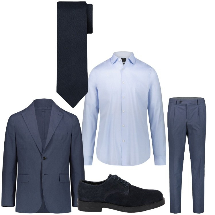 Outfit uomo - Serata con te. Stile Business/Elegante per Serata speciale. Abbinamento con camicie, cravatte, giacche, pantaloni, scarpe stringate.
