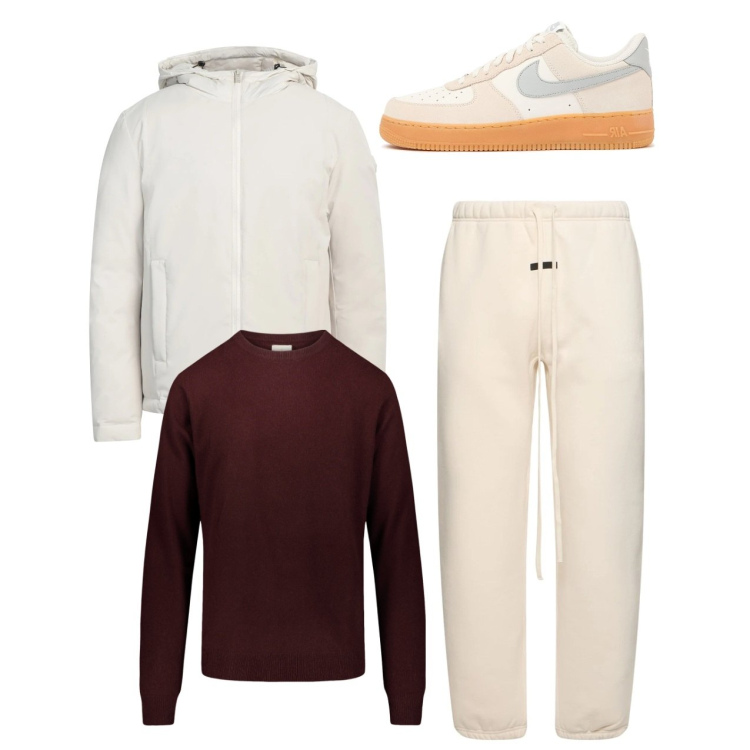 Outfit uomo - Sporty. Stile Urban per Tutti i giorni. Abbinamento con giacche, maglieria, pantaloni, sneakers.