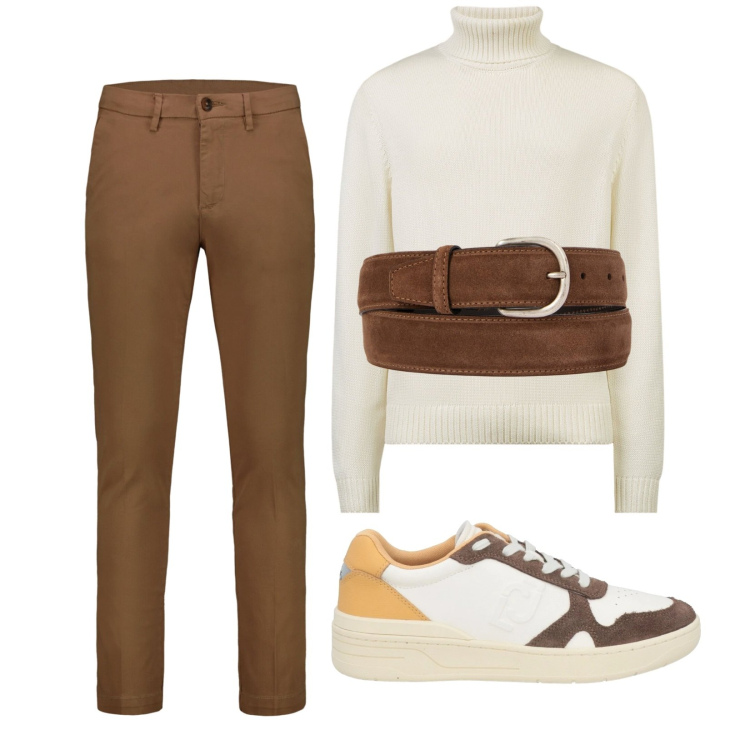 Outfit uomo - Total look #2049937. Stile Casual per Tutti i giorni. Abbinamento con sneakers, cinture, pantaloni chino, maglieria.