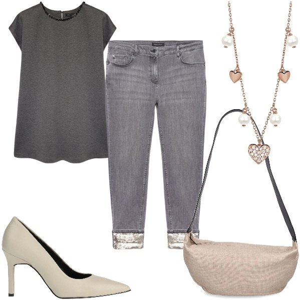 Outfit donna - Total look #2049970. per Ufficio. Abbinamento con décolleté, collane, vestiti, borse a spalla, jeans skinny.