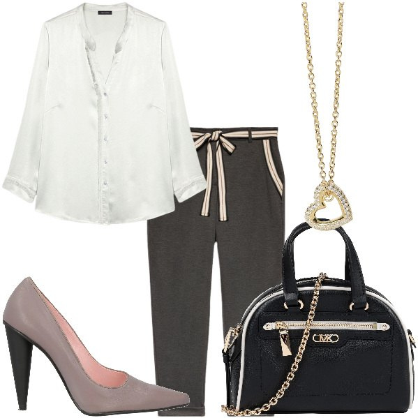 Outfit donna - Total look #2049974. per Ufficio. Abbinamento con borse a mano, décolleté, collane, pantaloni chino, camicie.