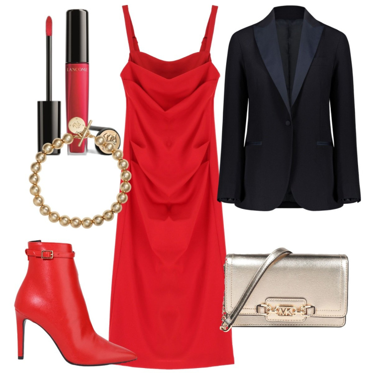 Outfit donna - Total look #2050071. Stile Sexy per Serata fuori. Abbinamento con borse a mano, gloss, vestiti midi/longuette, stivaletti, braccialetti, giacche.