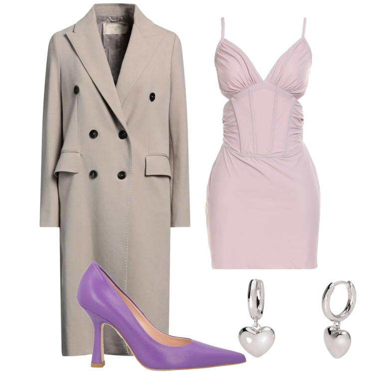 Outfit donna - Total look #2050178. Stile Sexy per Serata fuori. Abbinamento con décolleté, cappotti, vestiti corti, orecchini.