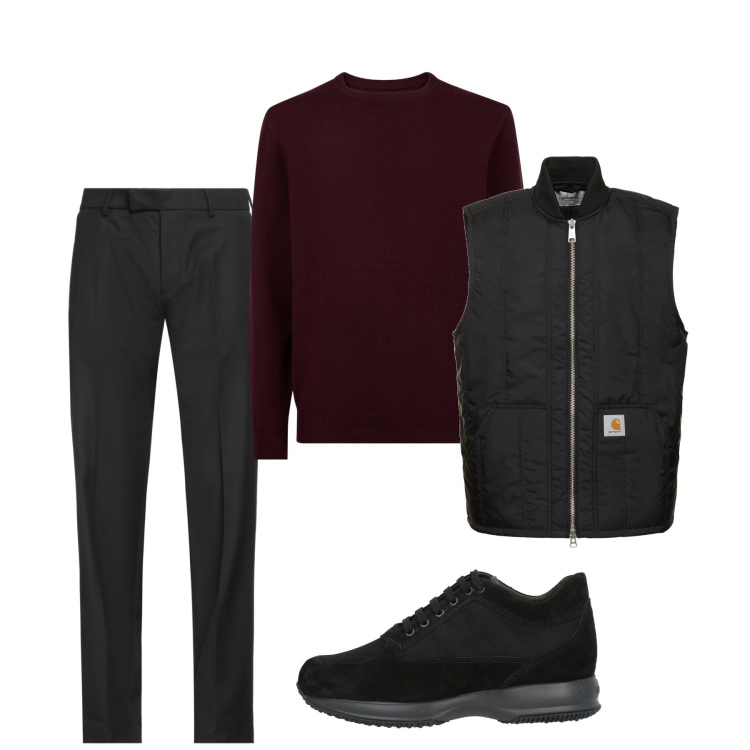 Outfit uomo - Total look city. Stile Urban per Tutti i giorni. Abbinamento con pantaloni, sneakers, maglieria, giacche.