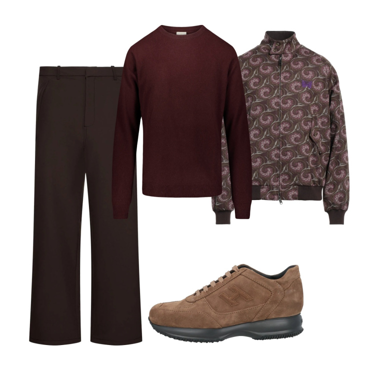 Outfit uomo - Total look city. Stile Casual per Tutti i giorni. Abbinamento con sneakers, giacche, maglieria, pantaloni.