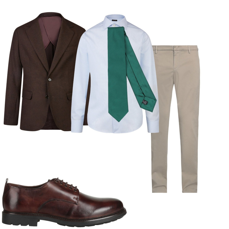 Outfit uomo - Classico. Stile Business/Elegante per Tutti i giorni. Abbinamento con pantaloni chino, scarpe stringate, cravatte, giacche, camicie.