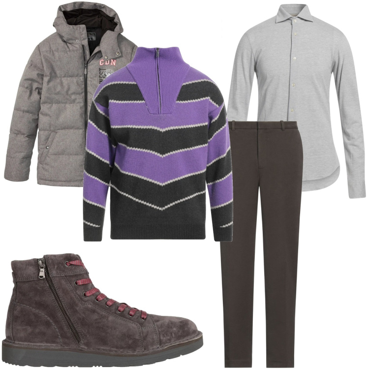 Outfit uomo - Quel tocco di colore. Stile Urban per Tutti i giorni. Abbinamento con giacche, stivali e stivaletti, pantaloni, camicie, maglieria.