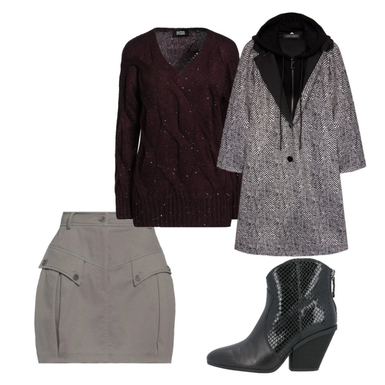 Outfit donna - Gennaio. Stile Casual per Tutti i giorni. Abbinamento con minigonne, stivaletti texani, pullovers, cappotti.