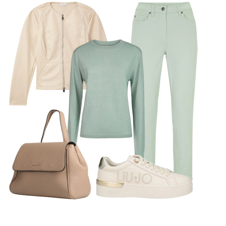 Outfit donna - Febbraio glamour. Stile Casual chic per Tutti i giorni. Abbinamento con pantaloni, sneakers, zaini, blazer, maglieria.
