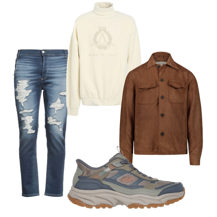 Outfit uomo - Jeans multitasking. Stile Urban per Ufficio. Abbinamento con pantaloni, felpe, scarpe sportive, giacche.