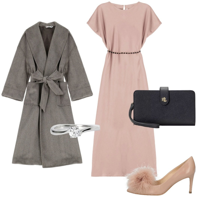 Outfit donna - Vintage rivisitato. Stile Chic per Serata fuori. Abbinamento con décolleté, vestiti lunghi, anelli, cappotti, pochette.