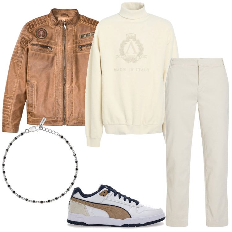 Outfit uomo - Le sneakers must have. Stile Casual per Tutti i giorni. Abbinamento con giacche, pantaloni chino, felpe, braccialetti, sneakers.