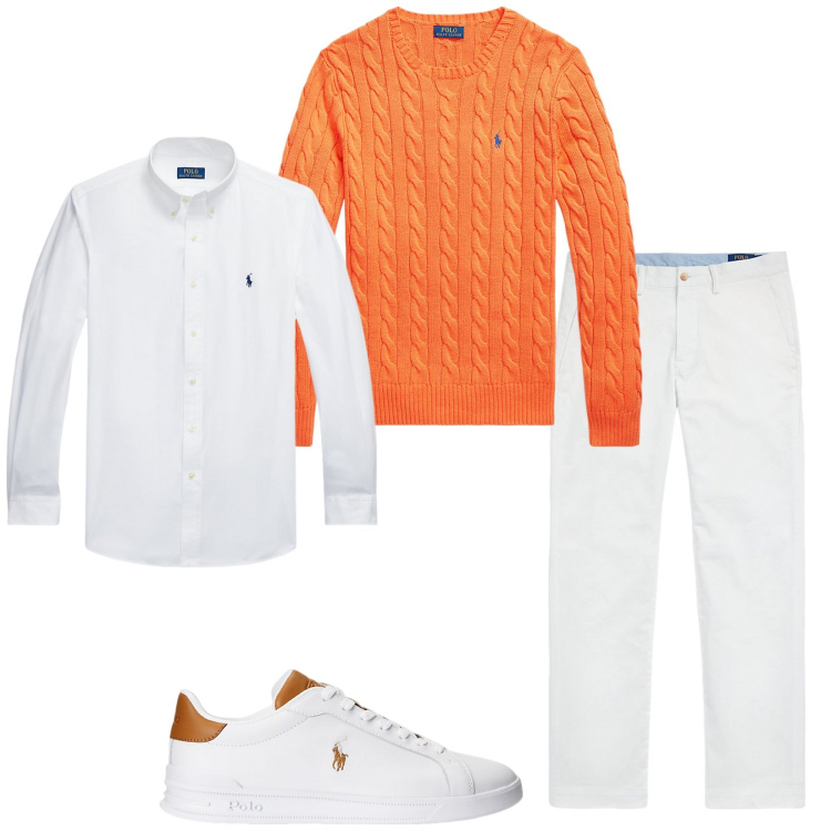 Outfit uomo - Total polo. Stile Casual per Tutti i giorni. Abbinamento con camicie, pantaloni, sneakers, maglieria.