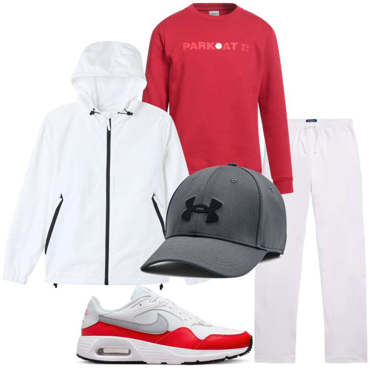 Outfit uomo - Sport winter. Stile Trendy per Sport. Abbinamento con felpe, giacche, pantaloni, cappelli, sneakers.