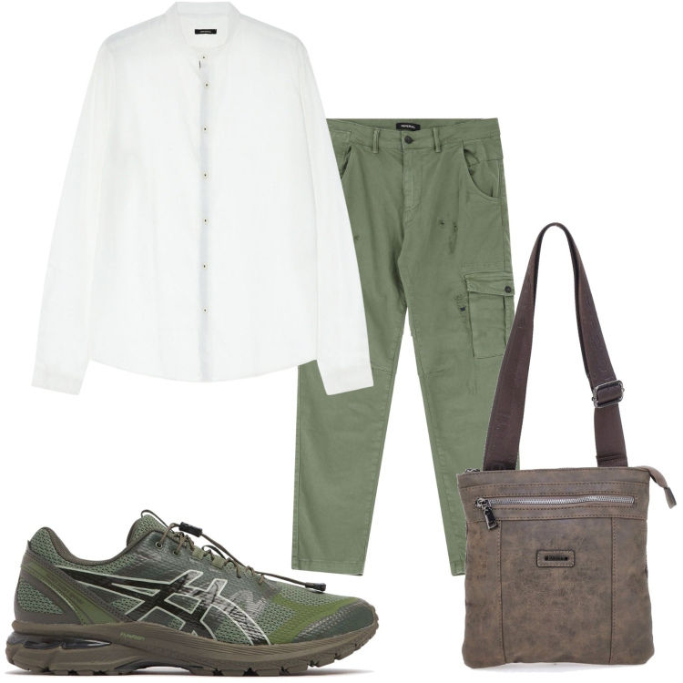 Outfit uomo - Troppo comodo. Stile Casual per Tutti i giorni. Abbinamento con pantaloni chino, camicie, portafogli, sneakers.