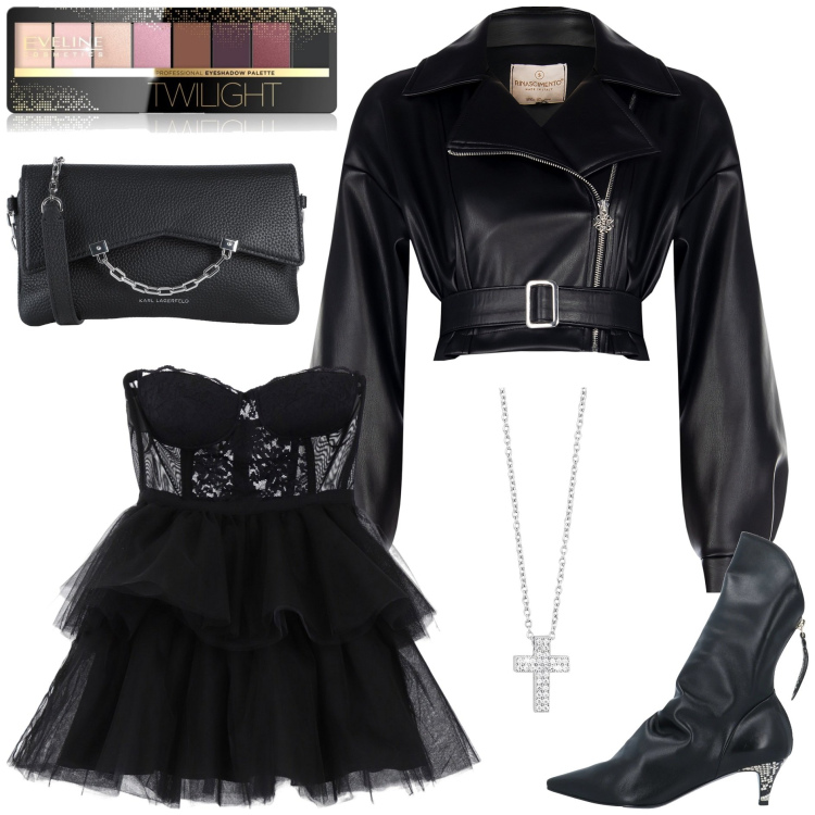 Outfit donna - Il mio carnevale - @mikytwins. Stile Sexy per Serata fuori. Abbinamento con borse a tracolla, stivaletti, ombretti, collane, giacche, vestiti corti.