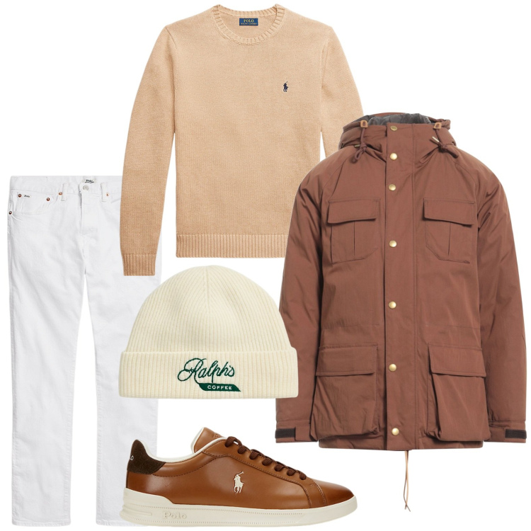 Outfit uomo - Giacca mocha. Stile Urban per Ufficio. Abbinamento con piumini, jeans, maglieria, sneakers, berretti.