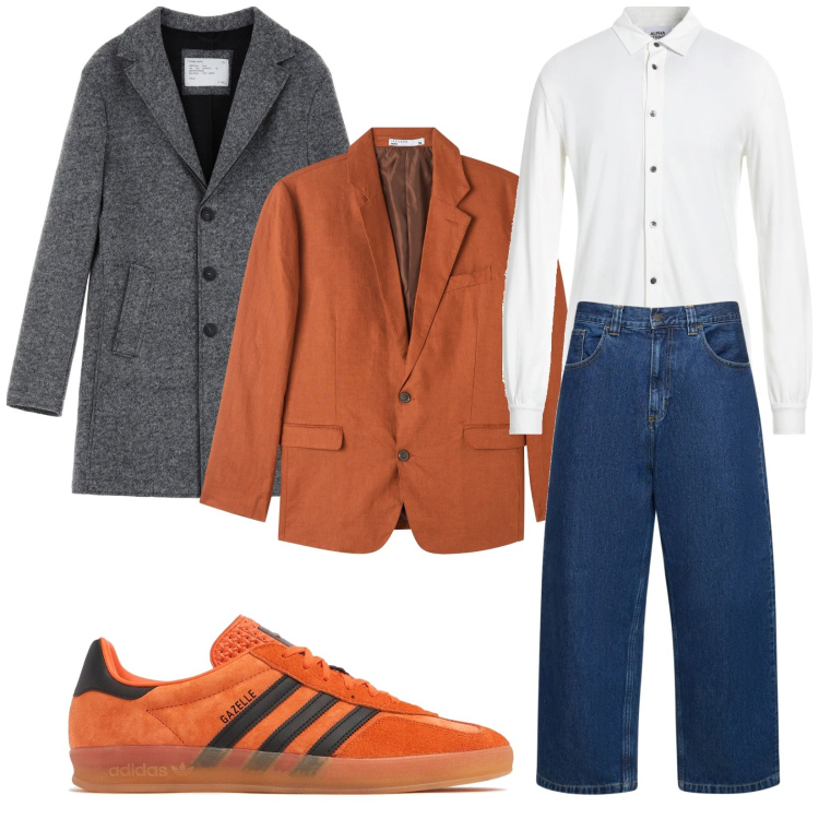 Outfit uomo - Total look #2052089. Stile Trendy per Tutti i giorni. Abbinamento con camicie, giacche, cappotti, jeans, sneakers.