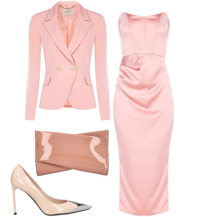 Outfit donna - Cerimonia romantica. Stile Romantica per Cerimonia. Abbinamento con décolleté, vestiti midi/longuette, blazer, pochette.