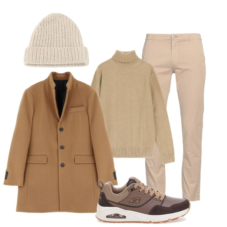 Outfit uomo - Classico….. Stile Trendy per Tutti i giorni. Abbinamento con pantaloni, cappotti, maglieria, berretti, sneakers.