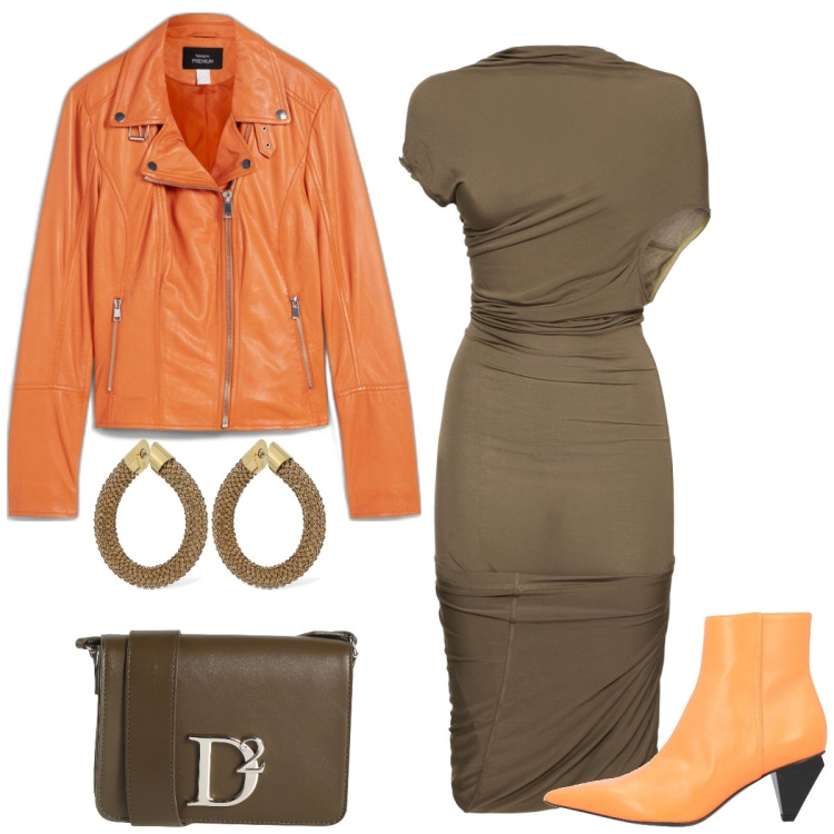 Outfit donna - Total look #2052568. Stile Vintage retrò per Tutti i giorni. Abbinamento con blazer, stivaletti, borse a tracolla, vestiti, orecchini.