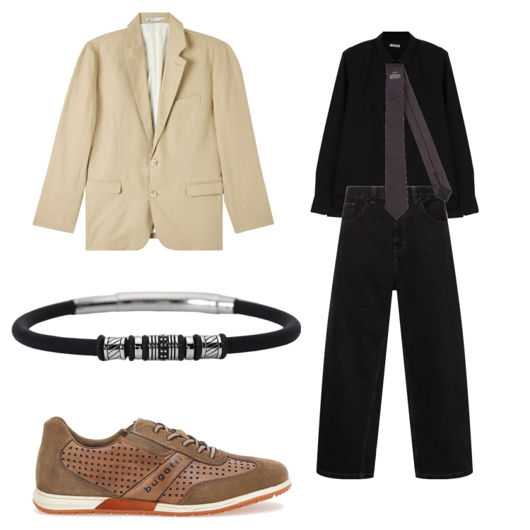 Outfit uomo - Ufficio. per Ufficio. Abbinamento con cravatte, giacche, braccialetti, camicie, scarpe stringate, jeans.