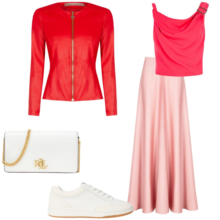 Outfit donna - Uscite di primavera. per Tutti i giorni. Abbinamento con giacche, gonne, top, borse a mano, sneakers.