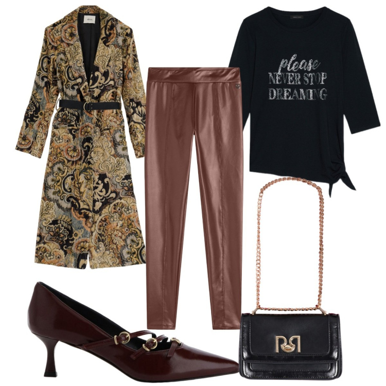 Outfit donna - Athleisure : i leggings. Stile Trendy per Tutti i giorni. Abbinamento con borse a tracolla, treggings, trench, décolleté, t-shirt.
