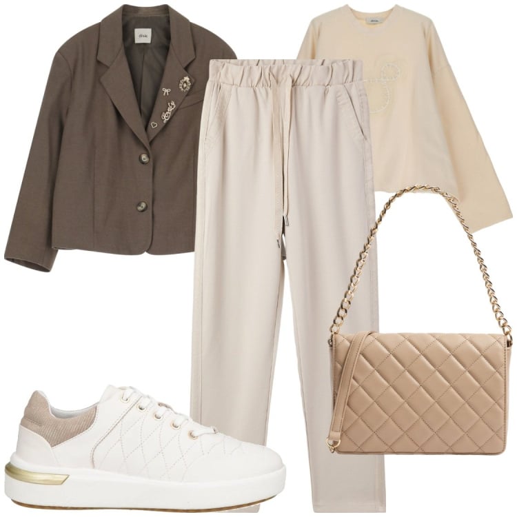 Outfit donna - Jogger comodi per un look sportivo chic. Stile Casual chic per Tutti i giorni. Abbinamento con sneakers, pantaloni, borse a tracolla, blazer, felpe.