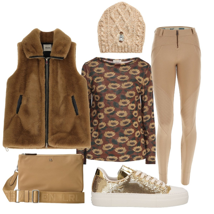 Outfit donna - Il gilè Teddy. Stile Sporty chic per Tutti i giorni. Abbinamento con sneakers, pullovers, pantaloni skinny, borse a tracolla, berretti, gilet.