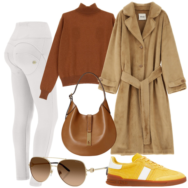 Outfit donna - Speciale: stile athleisure. Stile Sporty chic per Tutti i giorni. Abbinamento con pantaloni skinny, maglieria, cappotti, occhiali da sole, borse a spalla, sneakers.