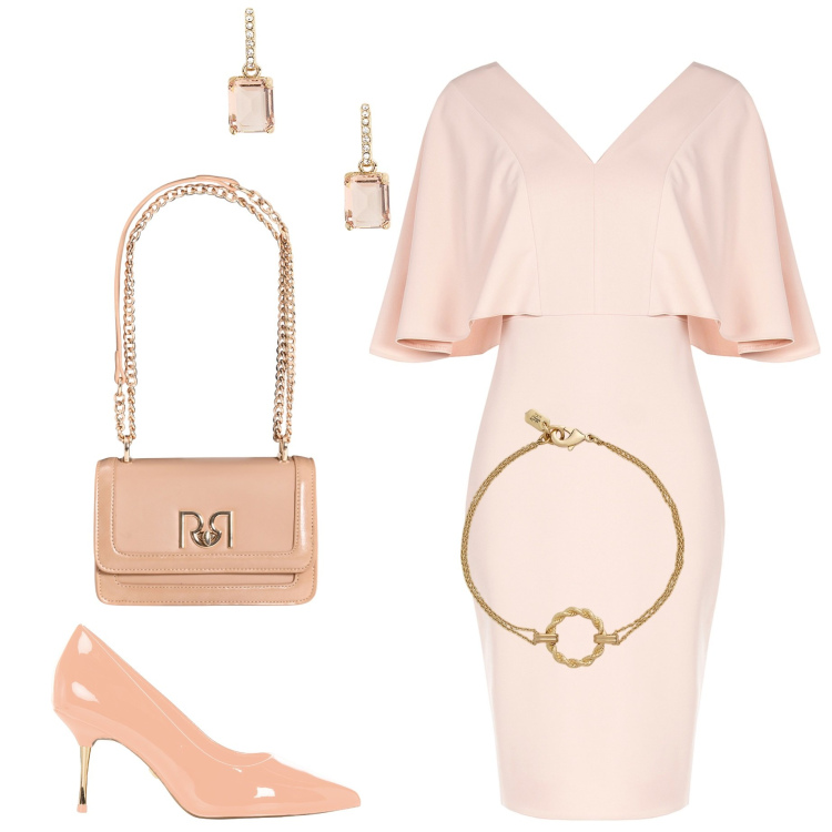 Outfit donna - Rinascimento. Stile Romantica per Cerimonia. Abbinamento con vestiti a tubino, décolleté, borse a tracolla, braccialetti, orecchini.