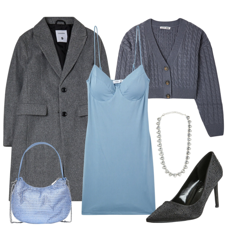 Outfit donna - San Valentino. Stile Sexy per Serata fuori. Abbinamento con vestiti corti, cardigans, cappotti, décolleté, collane, borse a spalla.