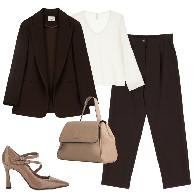 Outfit donna - City. Stile Trendy per Tutti i giorni. Abbinamento con zaini, camicie, pantaloni, blazer, décolleté.